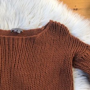 Vince 90% Wool Sweater Knit Burnt Orange Pullover